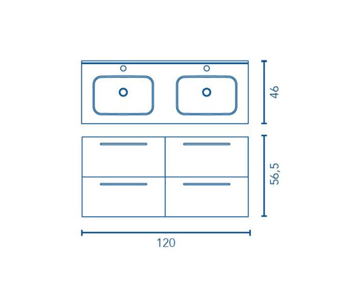 Conjunto mueble de baño Royo Nisy Croquis 3