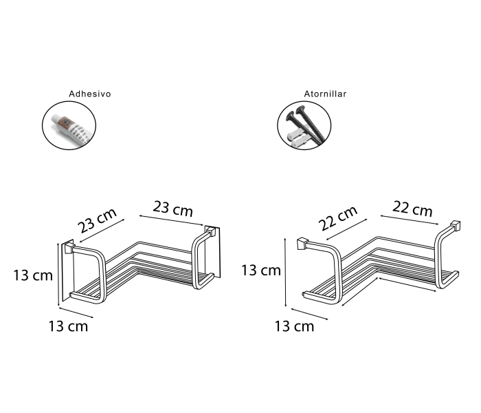 Estante para ducha Bruntec 600 Croquis 2