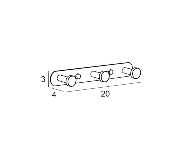 Percha de baño triple Manillons Torrent Eco 6500 Croquis 4