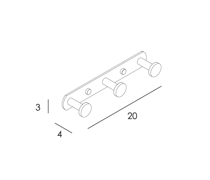 Percha de baño triple Manillons Torrent Eco 6500 Croquis 7
