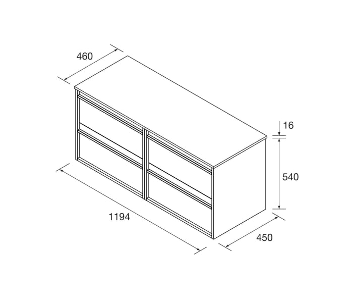 Mueble de baño con encimera de madera Salgar Attila Croquis 9