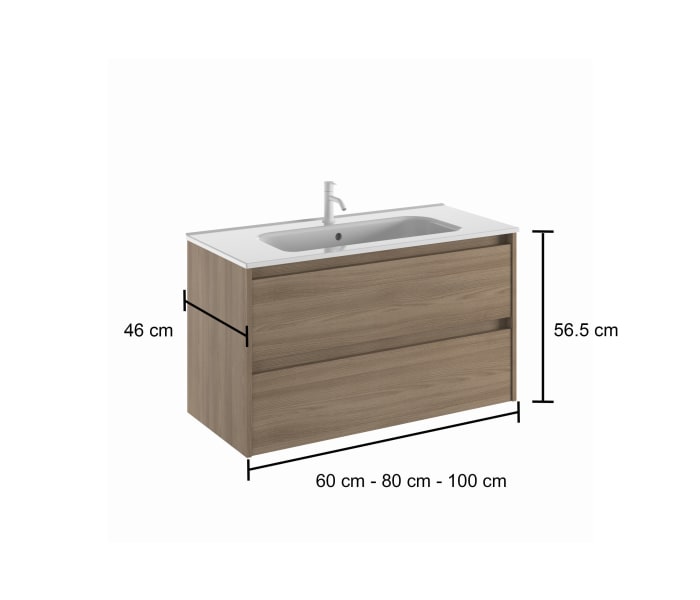 Conjunto mueble de baño moderno Bruntec Oxford Croquis 11
