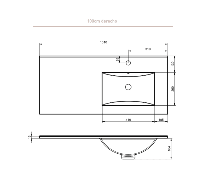Conjunto mueble de baño Viso Bath Granada Croquis 16