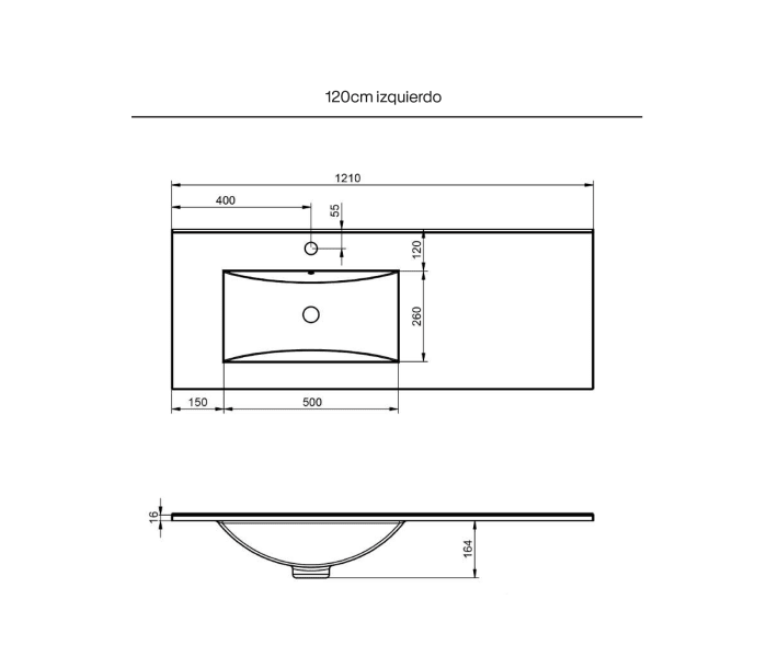 Conjunto mueble de baño Visobath Granada Croquis 32