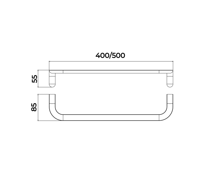 Toallero barra de baño Medimex Aura Croquis 9