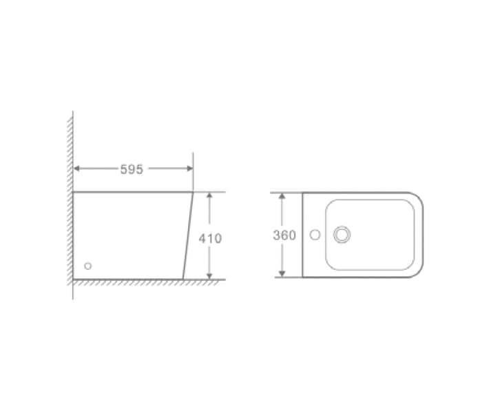 Bidé compacto Bruntec Square Croquis 2