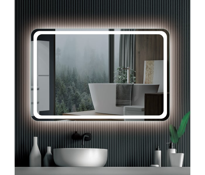 Espejos De Pared Maquillaje Con Luz LED Espejo Para Baño Modernos Táctil  Grande 