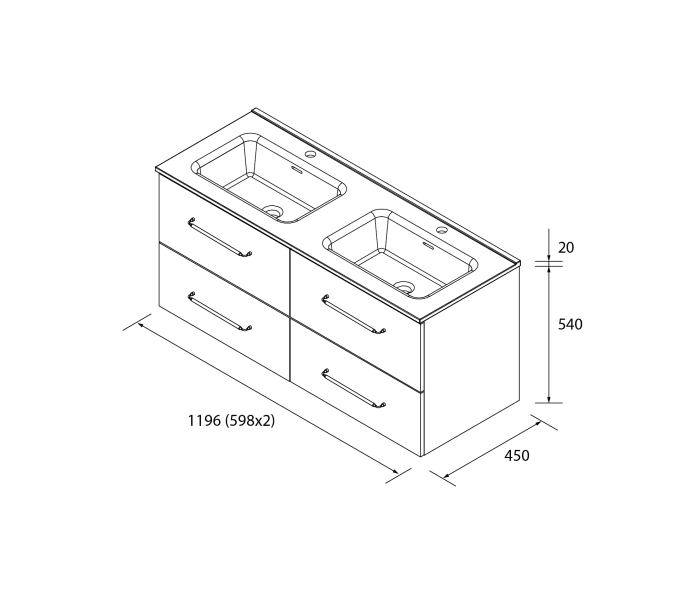 Conjunto mueble de baño Salgar Morai Croquis 4
