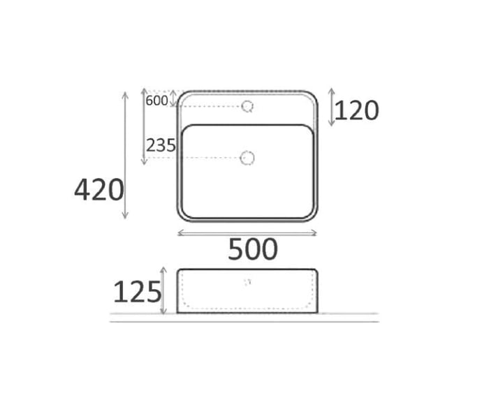 Lavabo sobre encimera Bruntec Balla Croquis 1