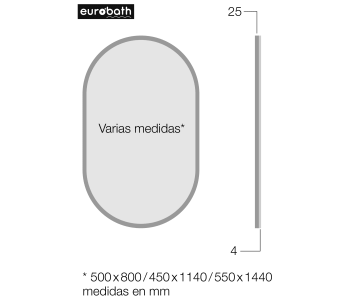 Espejo de baño Ovalado Cerdeña - Comprar espejos de baño.