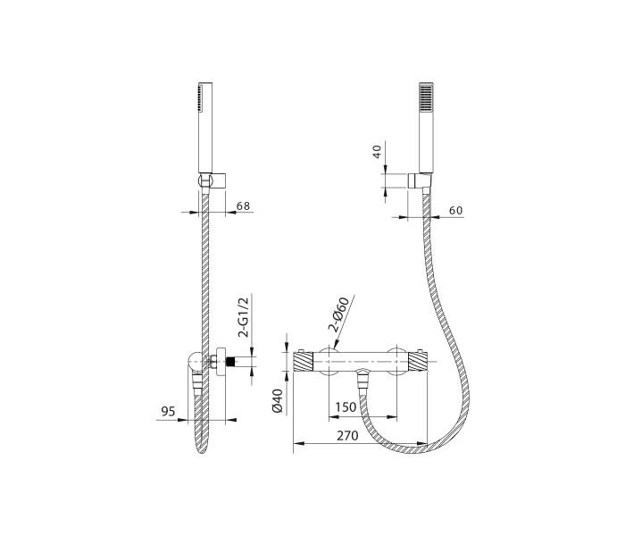 Grifo de ducha Imex Bless Croquis 27