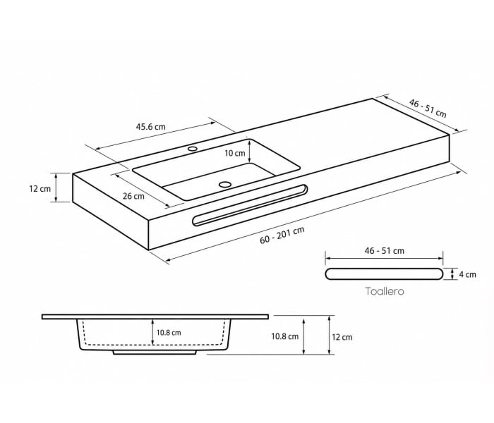 Lavabo suspendido Bruntec Ideal Croquis 5