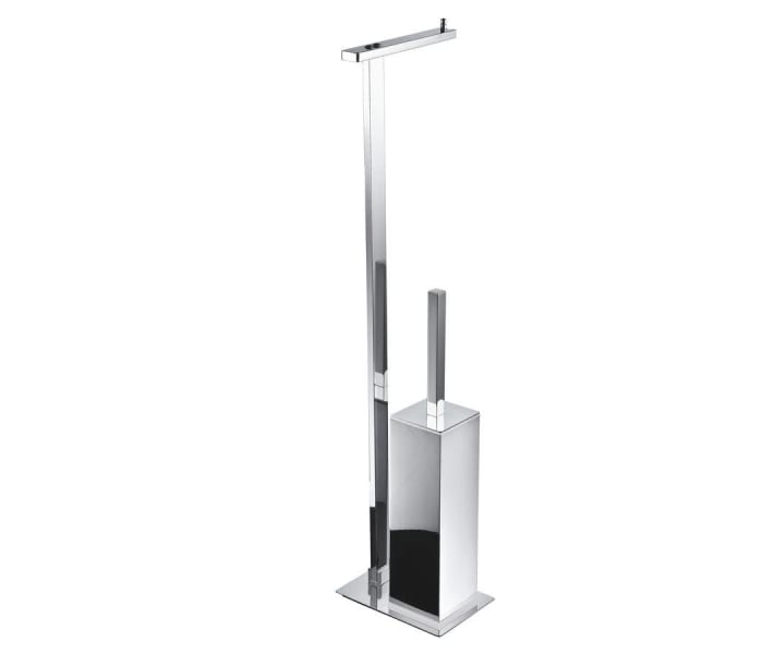 Portarrollos Escobillero de Pie Cromado 74 cm para Baño