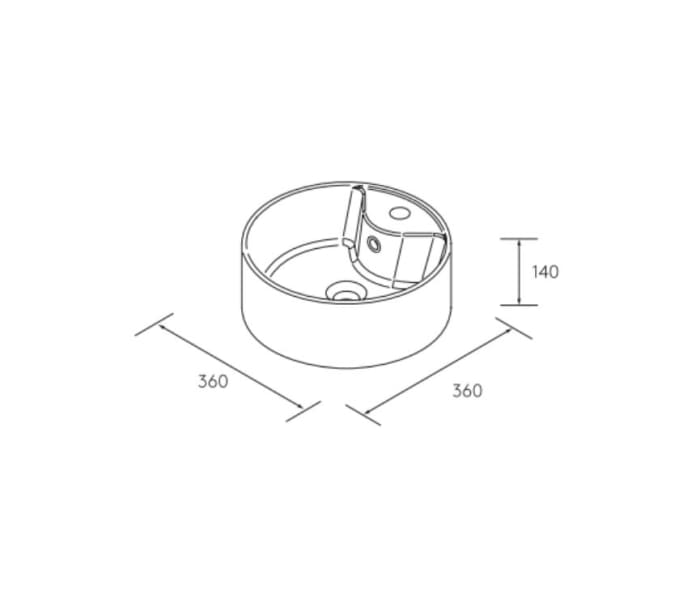 Mueble de baño para lavabo sobre encimera Salgar Bequia Croquis 14