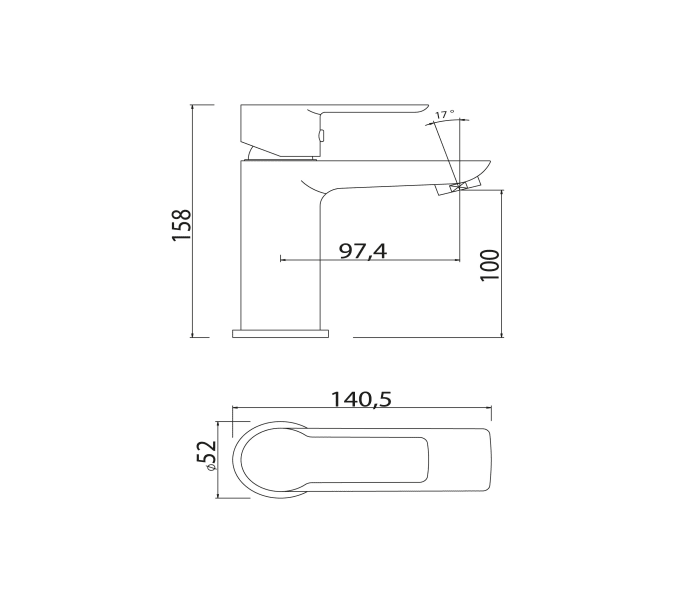 Grifo de lavabo de Tiempo Calma Croquis 4