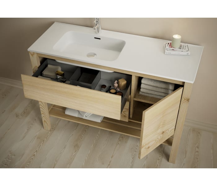 Conjunto de mueble de baño de madera maciza Bruntec Laponia Detalle 4