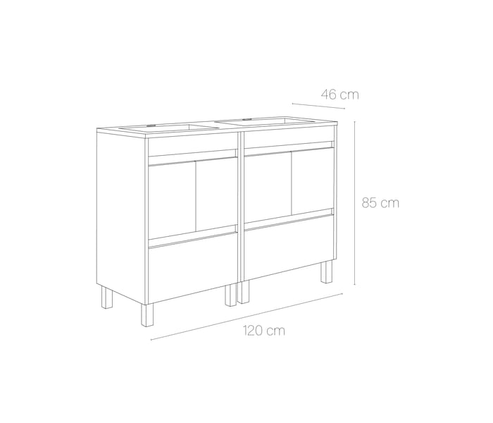 Conjunto mueble de baño Bruntec Tivoli Croquis 3