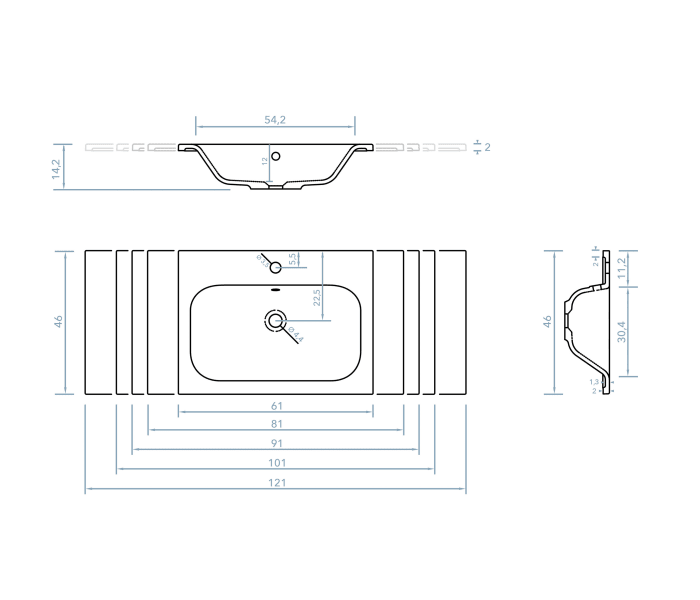 Lavabo encastrado Bruntec Milo Croquis 2