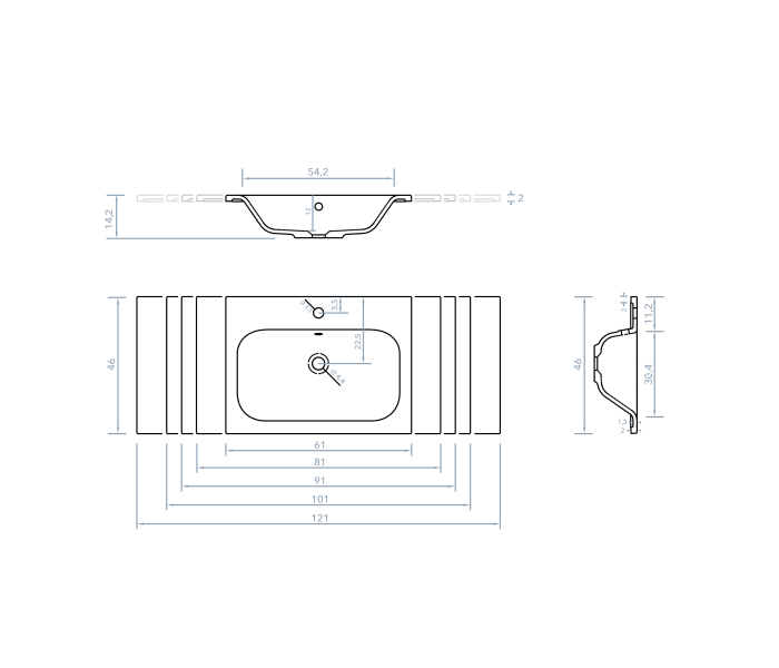 Lavabo encastrado Bruntec Milo Croquis 1