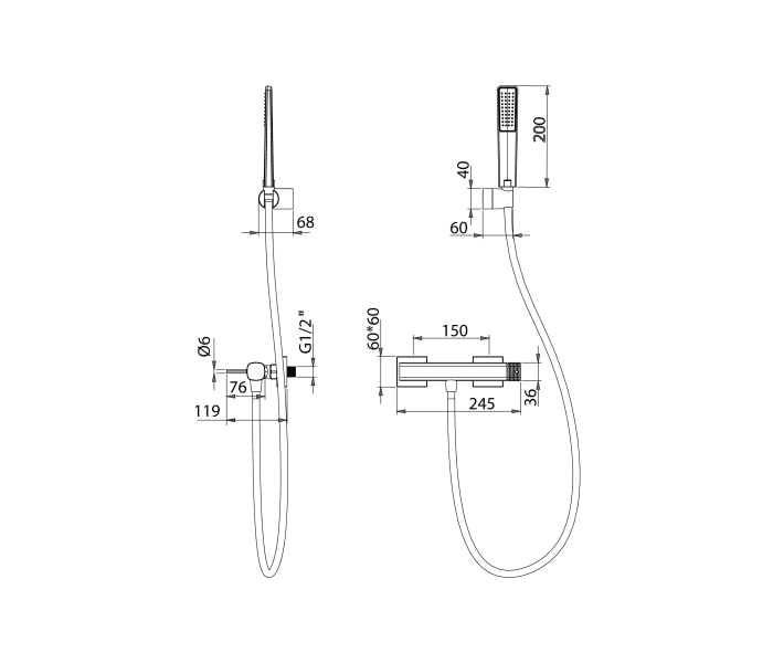 Grifo de ducha Imex Firenze Croquis 10