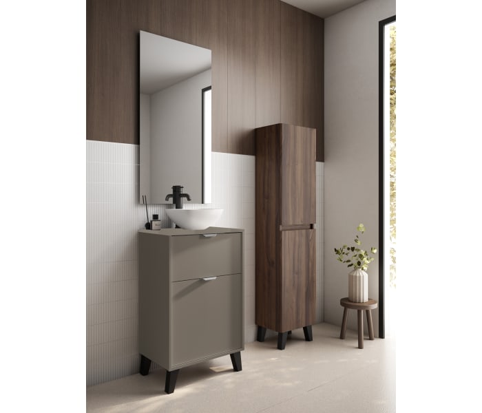 Conjunto mueble de baño fondo reducido 35.5 cm con lavabo sobre encimera Visobath Midi Principal 4