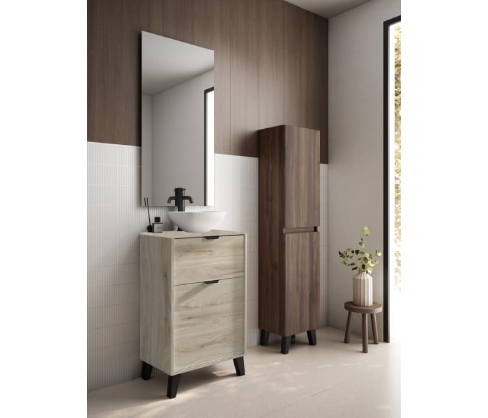 Conjunto mueble de baño fondo reducido 35.5 cm con lavabo sobre encimera Visobath Midi Principal 12