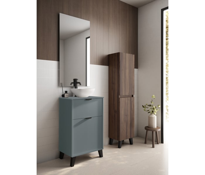 Conjunto mueble de baño fondo reducido 35.5 cm con lavabo sobre encimera Visobath Midi Principal 9