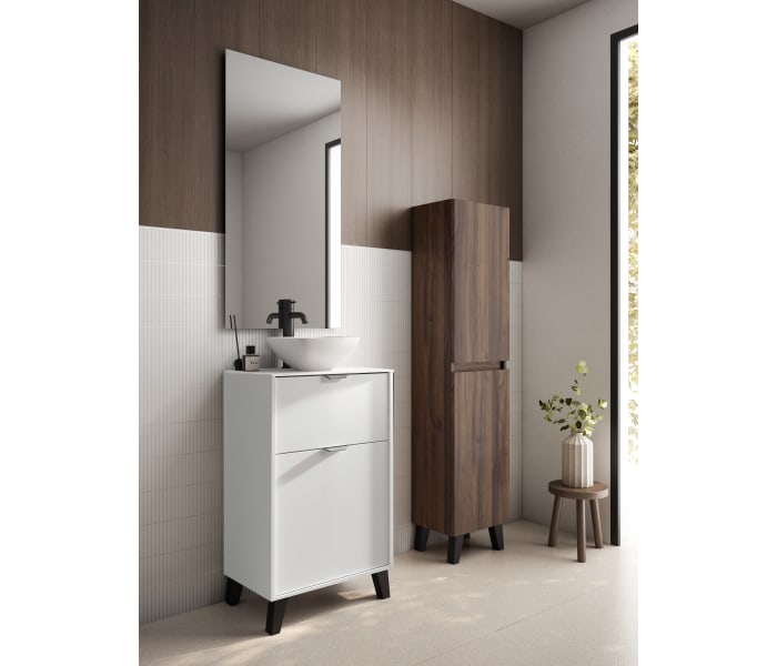 Conjunto mueble de baño fondo reducido 35.5 cm con lavabo sobre encimera Visobath Midi Principal 7