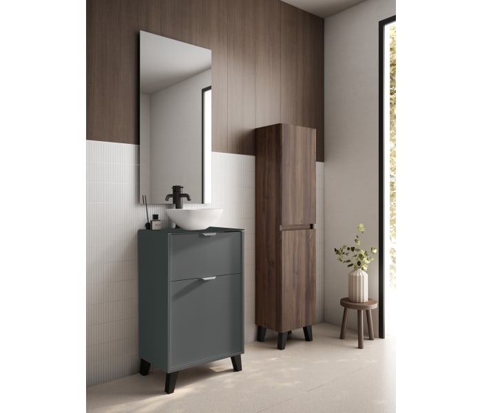 Conjunto mueble de baño fondo reducido 35.5 cm con lavabo sobre encimera Visobath Midi Principal 8