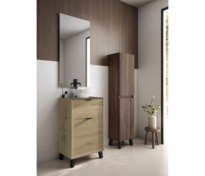 Conjunto mueble de baño fondo reducido 35.5 cm con lavabo sobre encimera Visobath Midi Principal 5