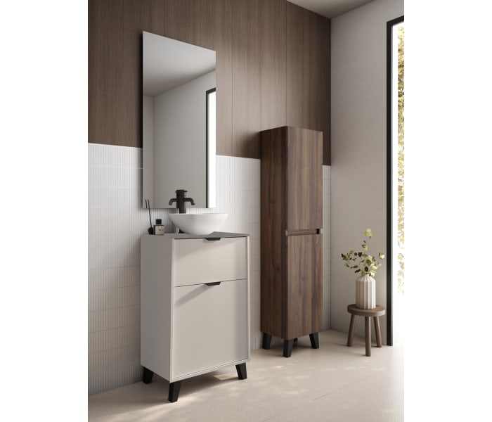 Conjunto mueble de baño fondo reducido 35.5 cm con lavabo sobre encimera Visobath Midi Principal 6