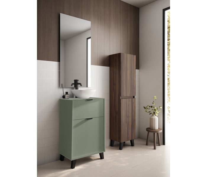 Conjunto mueble de baño fondo reducido 35.5 cm con lavabo sobre encimera Visobath Midi Principal 1