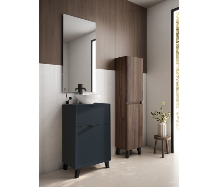 Conjunto mueble de baño fondo reducido 35.5 cm con lavabo sobre encimera Visobath Midi Principal 2