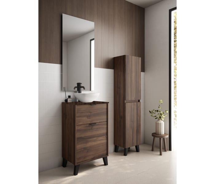 Conjunto mueble de baño fondo reducido 35.5 cm con lavabo sobre encimera Visobath Midi Principal 0