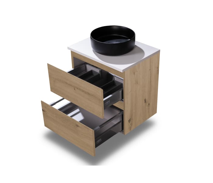 Mueble de baño pequeño Bruntec Nivo 2 cajones suspendido Detalle 7