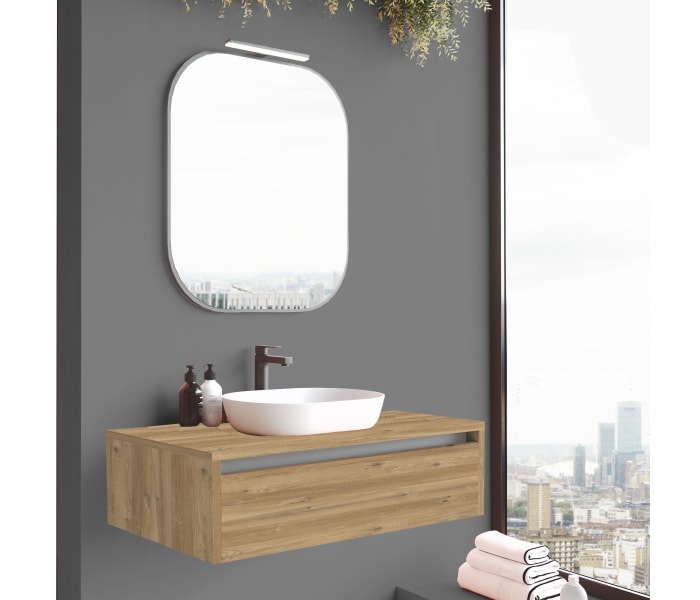 Conjunto mueble de baño con lavabo sobre encimera Inve Sensi Principal 2