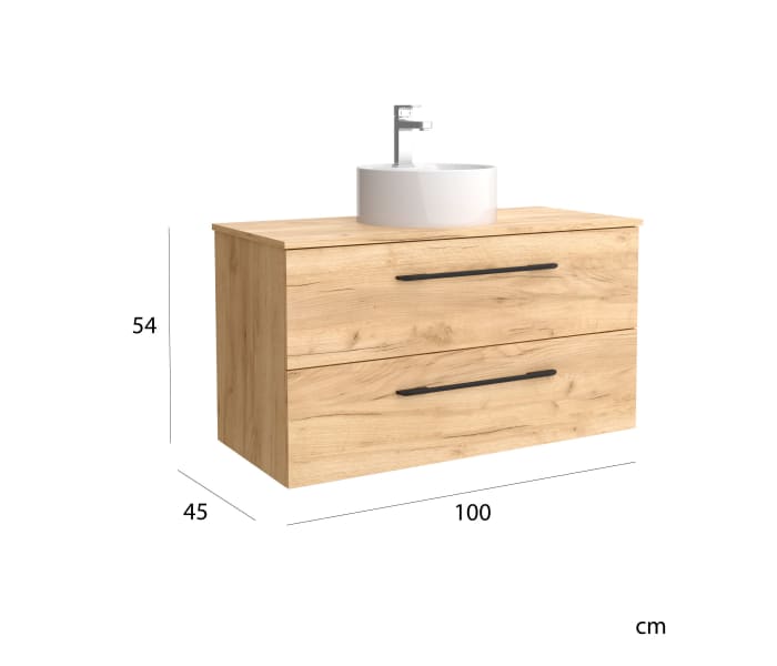 Conjunto mueble de baño con lavabo sobre encimera Salgar Morai Detalle 6