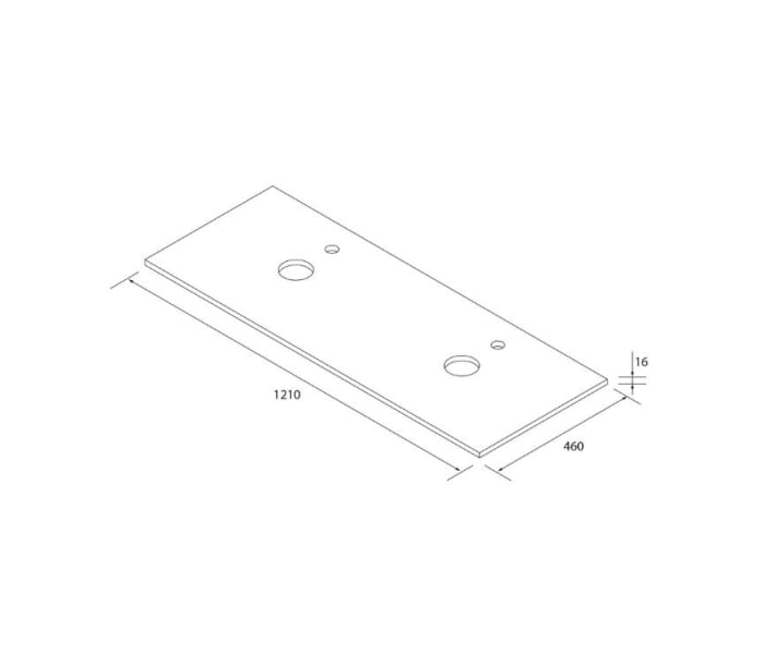 Conjunto mueble de baño con lavabo sobre encimera Salgar Morai Croquis 12