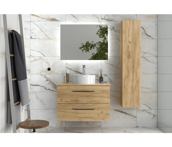 Conjunto mueble de baño con lavabo sobre encimera Salgar Morai Principal 0