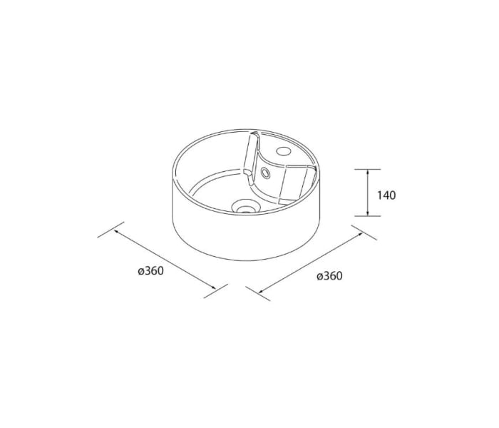 Conjunto mueble de baño con lavabo sobre encimera Salgar Morai Croquis 11