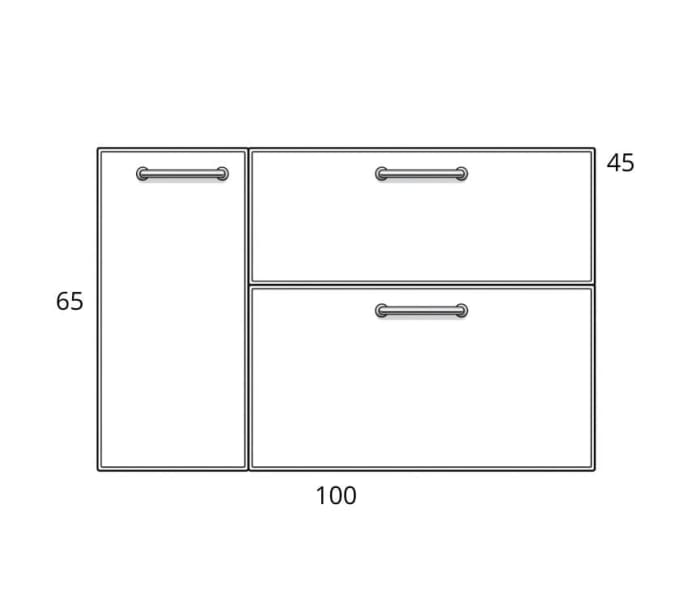 Conjunto de mueble de baño suspendido con lavabo Flat Viso Verso Croquis 15