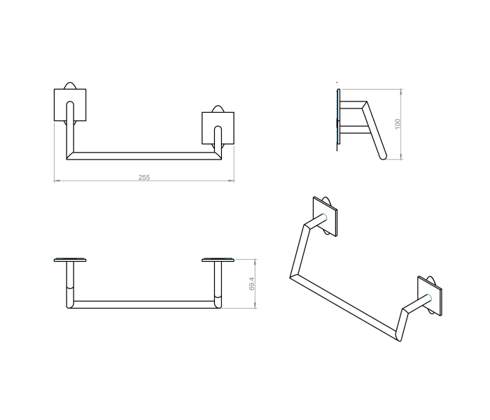 Toallero de baño Cosmic Stick Croquis 4