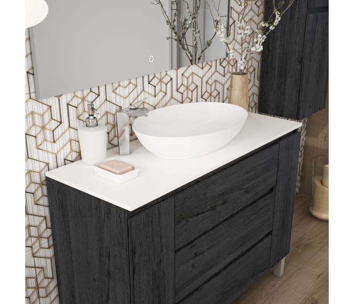 Mueble de baño con encimera de madera Campoaras Kloe Detalle 1