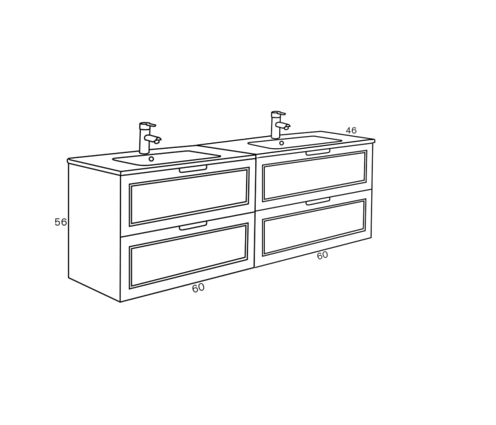 Conjunto mueble de baño Sanchís Alma Croquis 3