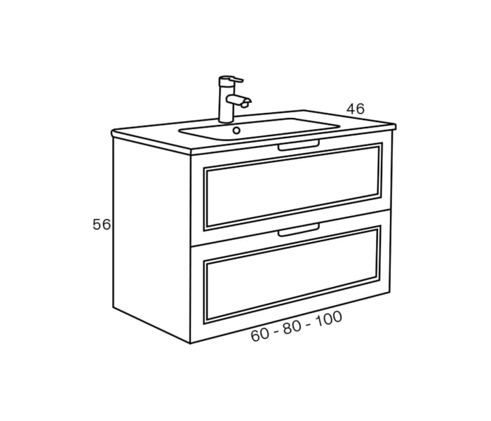 Conjunto mueble de baño Sanchís Alma Croquis 2