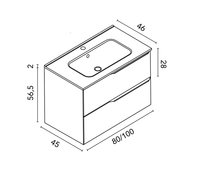 Conjunto mueble de baño Royo Mio Croquis 12