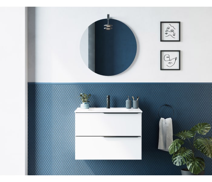 Mueble baño HANG OUT Blanco y azul módulo rectangular B&K