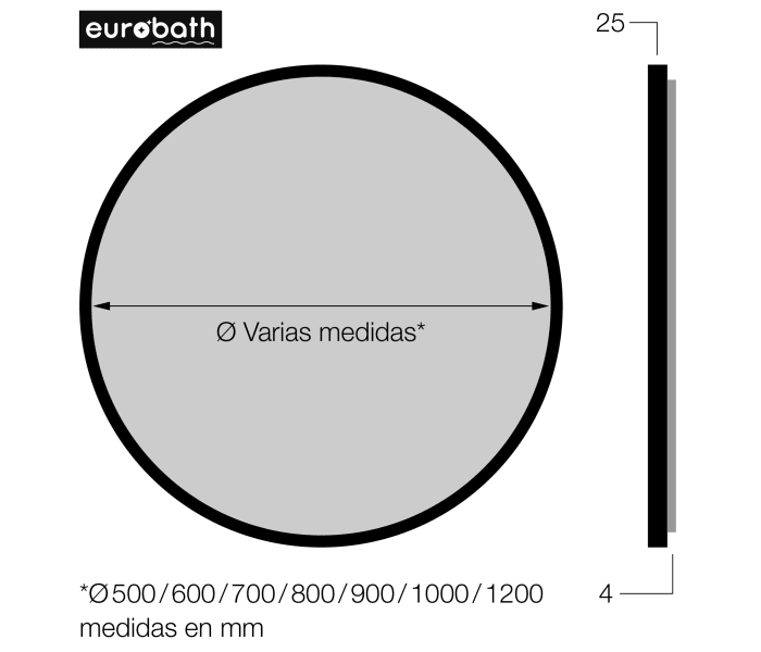 Espejo de baño Eurobath, Leyte Croquis 13