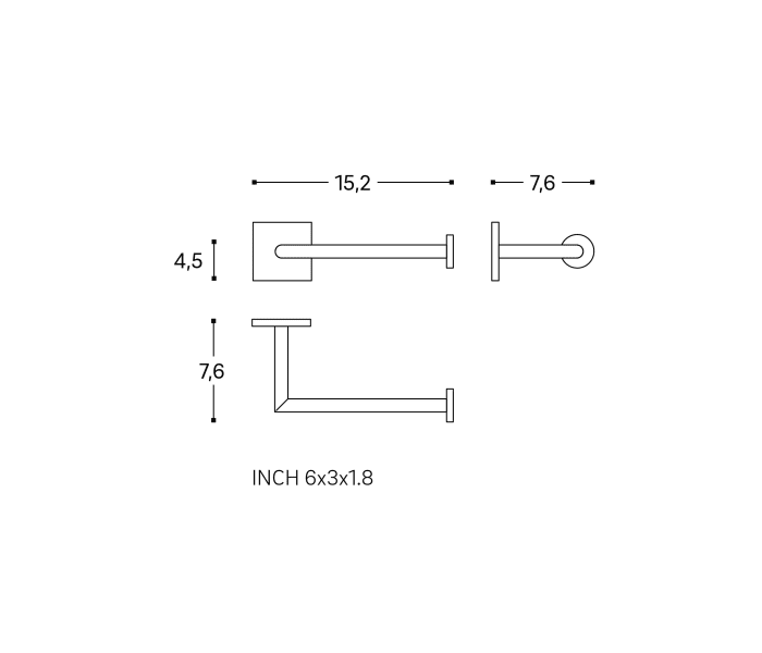 Portarrollos de baño Cosmic Stick Croquis 2