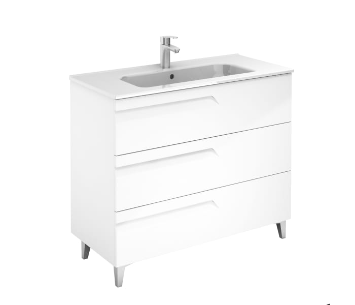 ROYO VITALE Mueble de Baño con Lavabo Fondo Reducido 3 Cajones Beige N —  Bañoidea